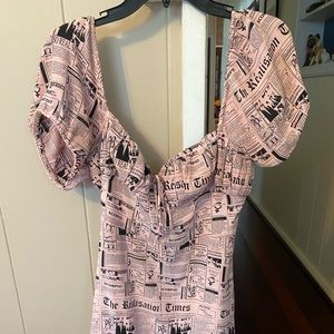 200 on🅿️!! Realisation newspaper print dress.